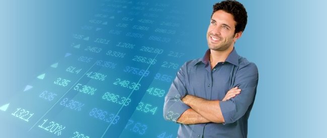 man smiling with a statistics background